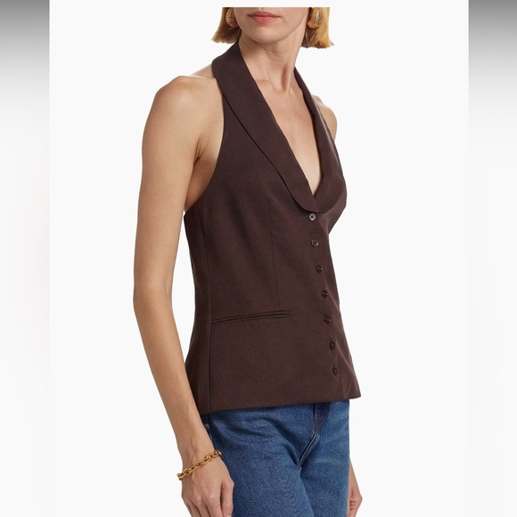 🍂NWT Reformation Alistair Halterneck Button-Up Vest - Picture 4 of 13